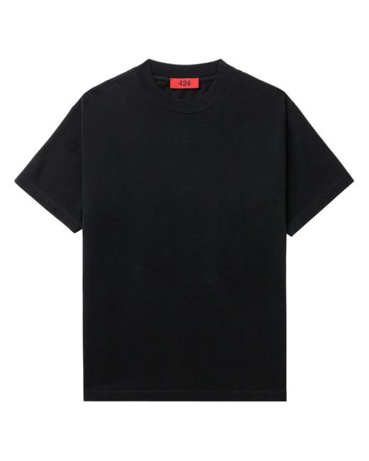 424 Black Crew-neck Cotton T-shirt for men
