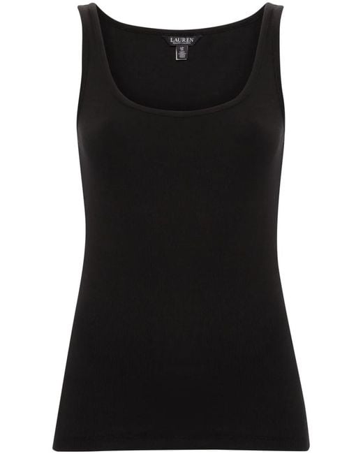 Ralph Lauren Black Kelly Fine-Ribbed Tank Top