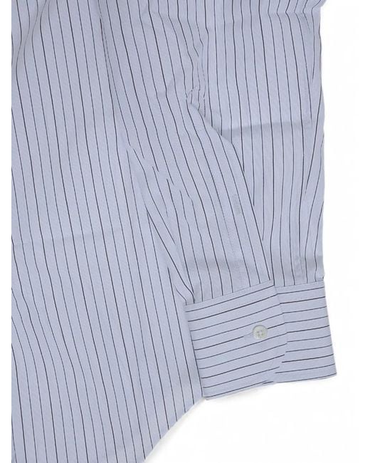 Corneliani Blue Striped Long-Sleeve Shirt for men