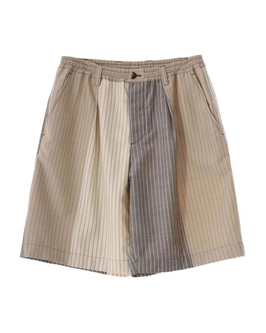 Marni Natural Striped Bermuda Shorts for men