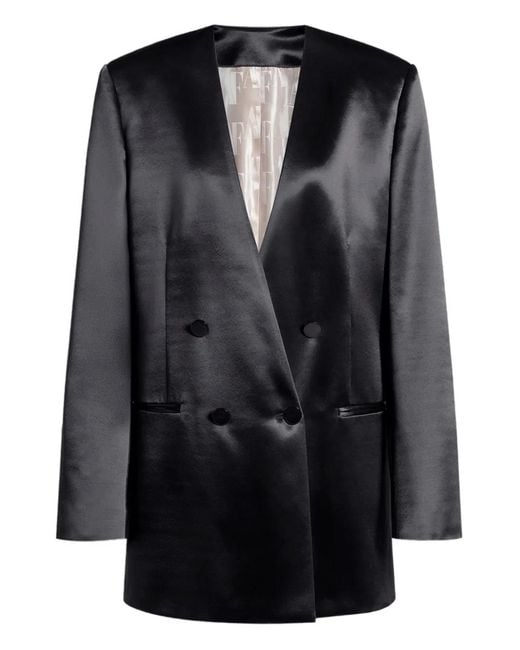 Alberta Ferretti Black Double-Breasted Blazer