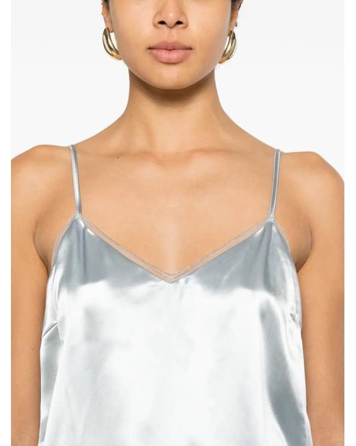 Fabiana Filippi Blue V-Neck Camisole Top