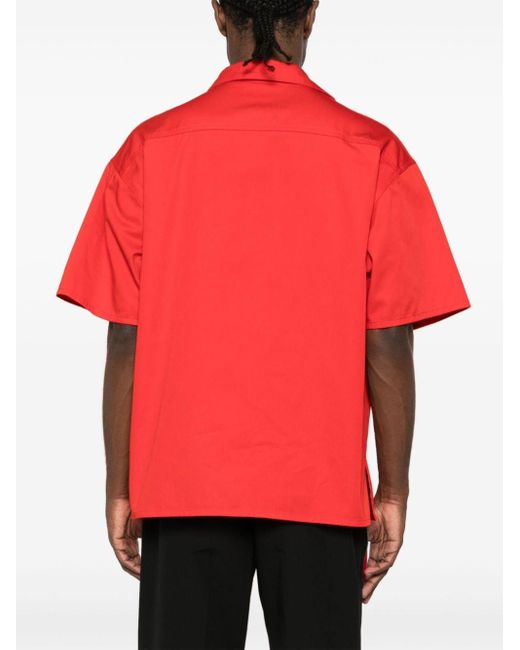 Camicia con ricamo di Alexander McQueen in Red da Uomo