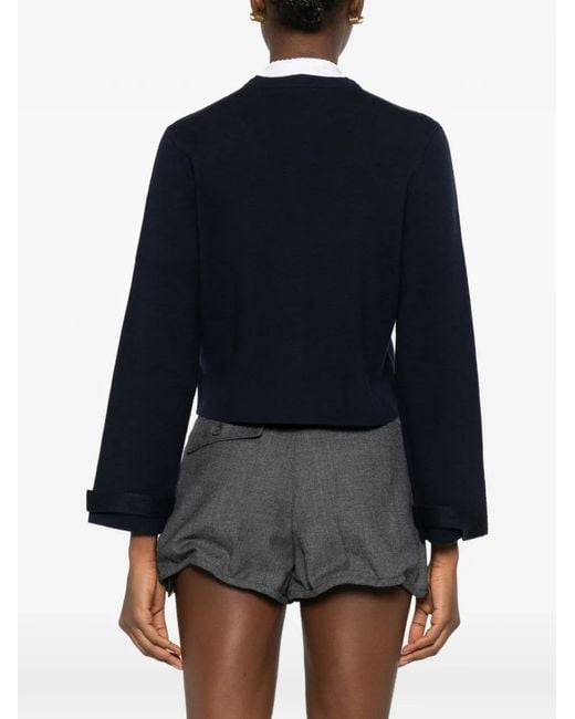Maje Black Collar Button Cardigan