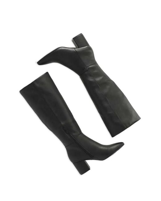 Mexx Black Block-Heel Pointed-Toe Boots