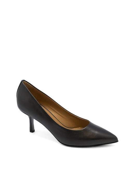 Walter Steiger Black Pointed-Toe Leather Pumps