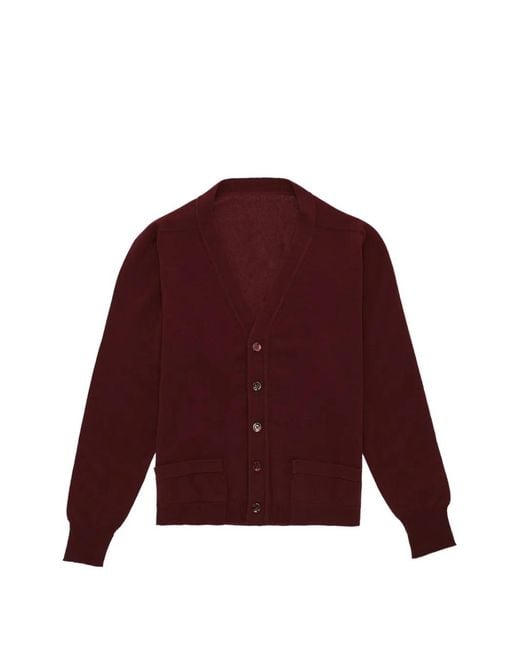 Fortela Red V-Neck Welt Pockets Lynch Knitwear for men