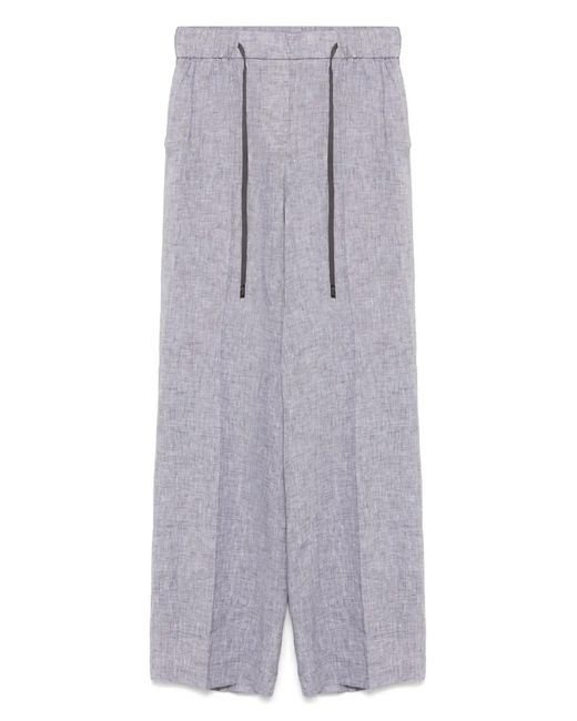 Peserico Gray Mélange Trousers