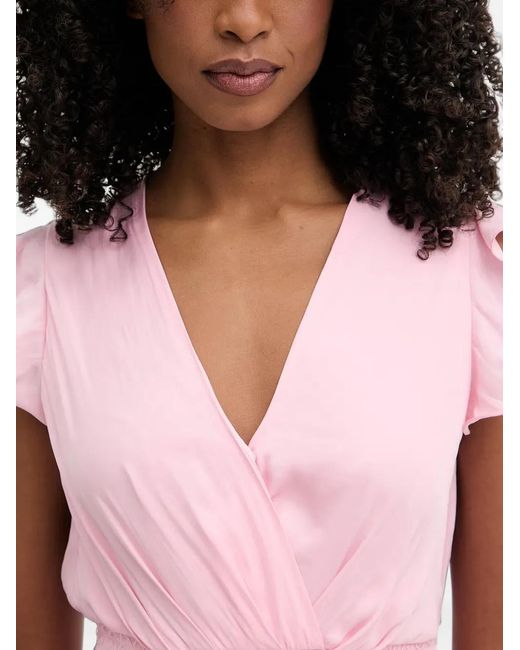 Morgan Pink Ruffled Smocked-Waist Mini Dress