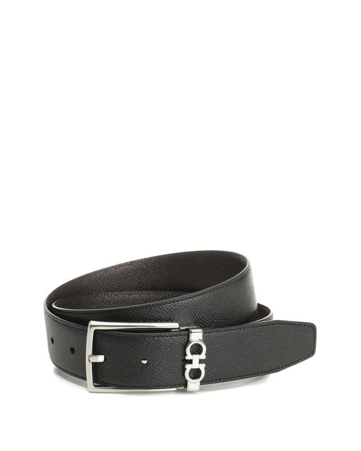 Ferragamo Gray Gancini Reversible Belt for men