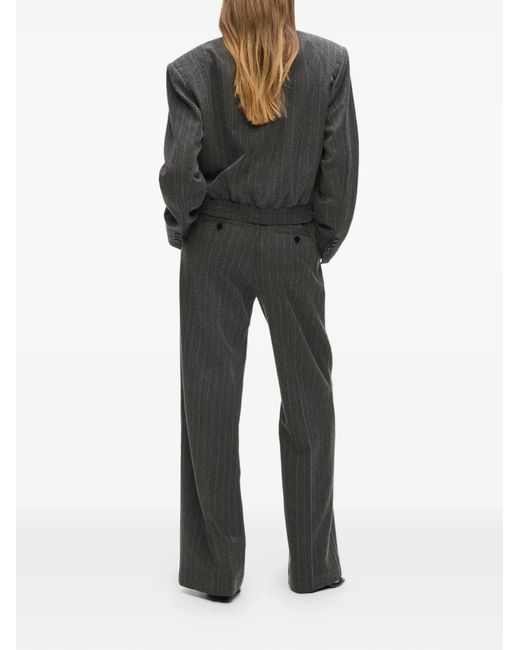 Karl Lagerfeld Gray Pinstripe Tailored Trousers