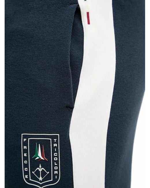 Aeronautica Militare Blue Logo-Patch Track Pants for men