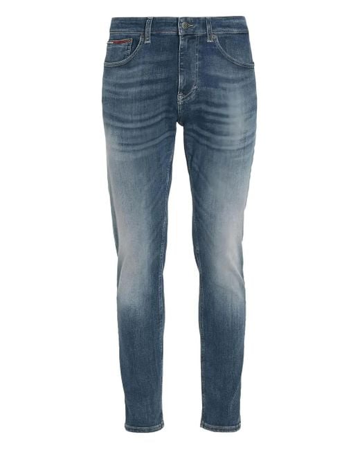 Jean Droit À Effet Usé Tommy Hilfiger pour homme en coloris Blue