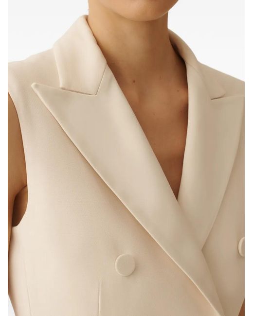 Fabiana Filippi Natural Double-Breasted Sleeveless Jacket