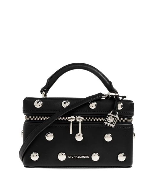 MICHAEL Michael Kors Black Xs Jana Studded Leather Crossbody Bag