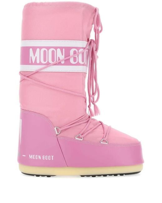 Bottes roses à logos Moon Boot en coloris Pink