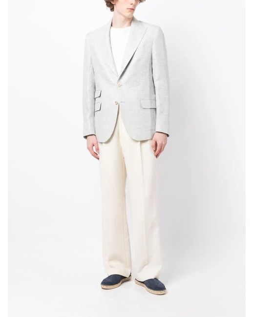 Eleventy White Single-Breasted Blazer for men