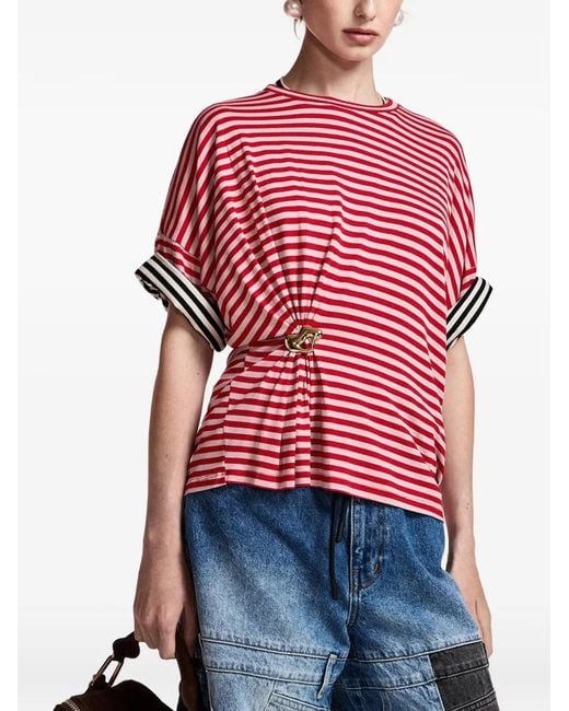 Essentiel Antwerp Striped Gathered-Detail T-Shirt