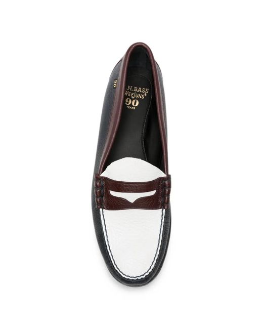 G.H.BASS White Weejun Heritage Larson Leather Loafers for men