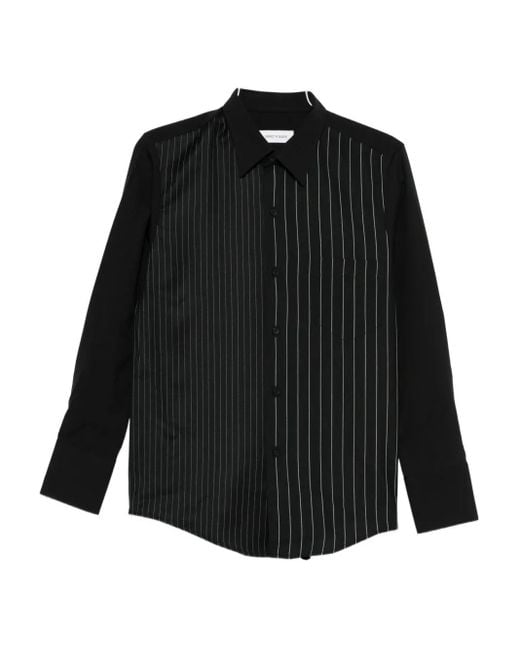 Ernest W. Baker Black Pinstripe Patch-Pocket Shirt for men