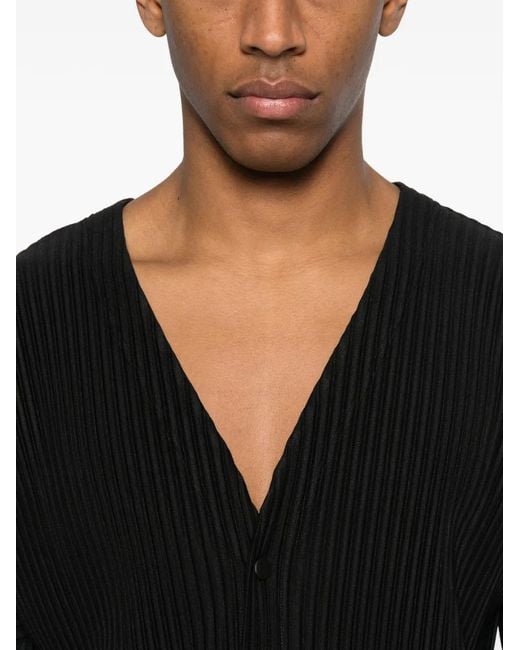 Homme Plissé Issey Miyake Black T-Shirt Plissé Basics for men