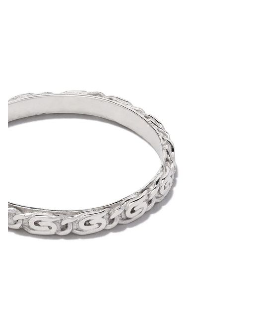Wouters & Hendrix White 18Kt Snail Diamond Chain Ring