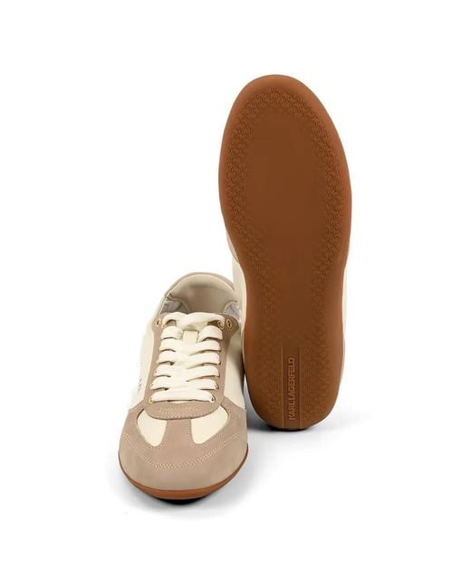 Karl Lagerfeld White Altia Lace-Up Leather Sneakers