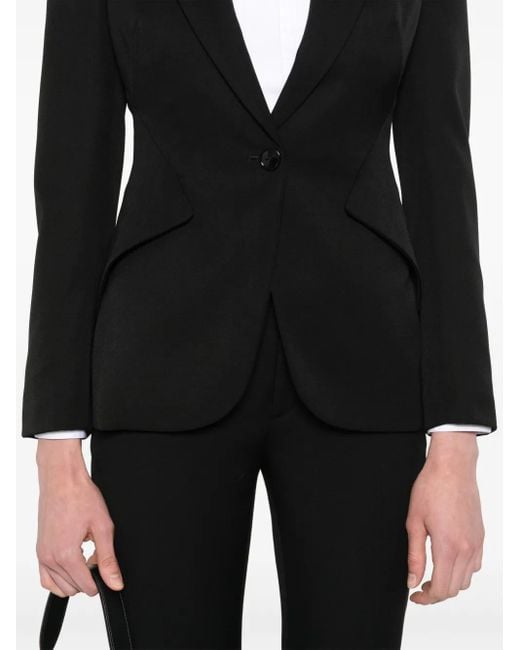 McQueen Black Wool Single-Breasted Blazer
