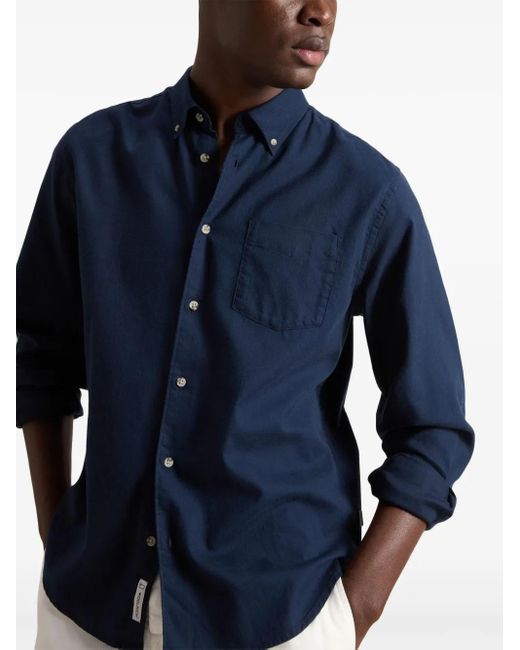 Woolrich Blue Flannel Buttoned Shirt for men
