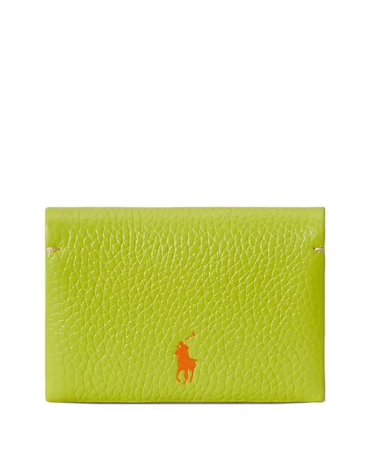 Polo Ralph Lauren Yellow Porte-Cartes En Cuir Grainé