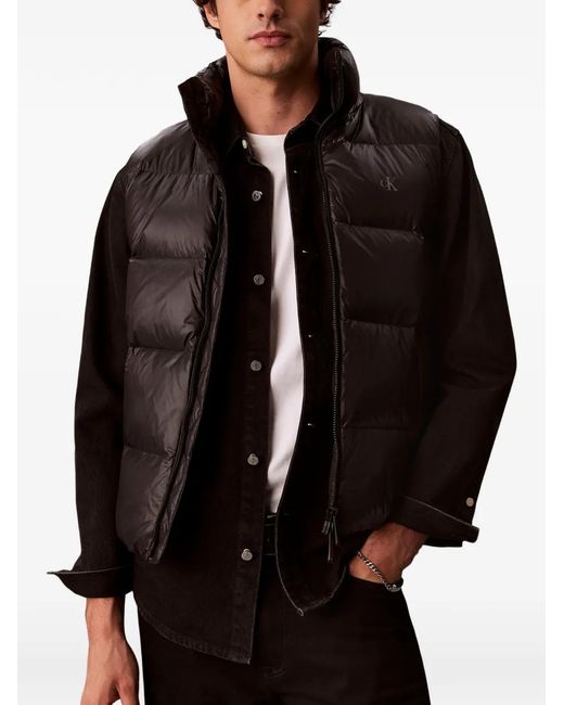 Calvin Klein Black Quilted Logo-Print Gilet for men