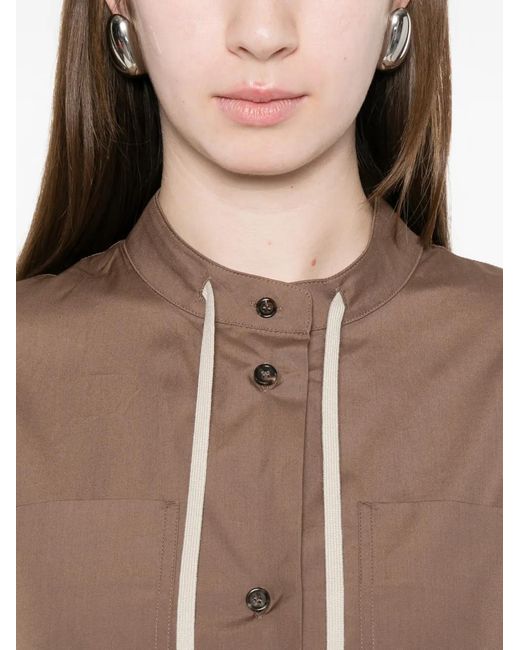 Max Mara Brown Drawstring Pocket Shirt