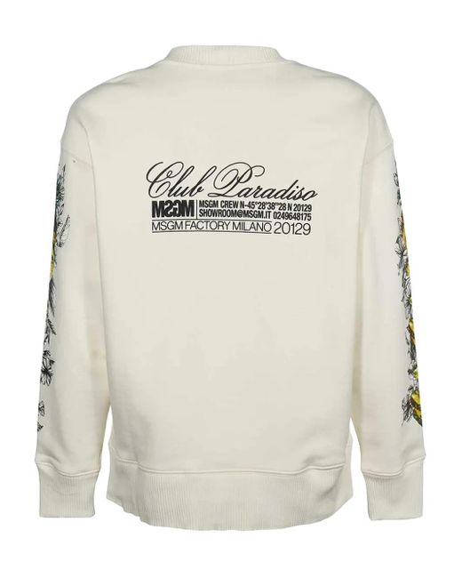 MSGM White Graphic-Print Sweatshirt for men