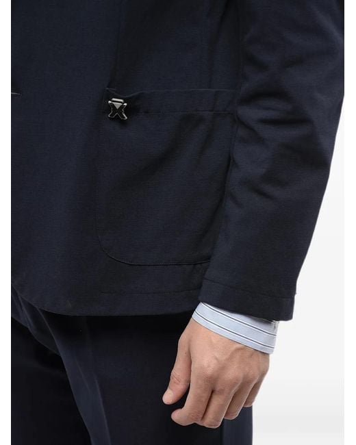 John Richmond Blue Peak-Lapel Single-Breasted Blazer for men
