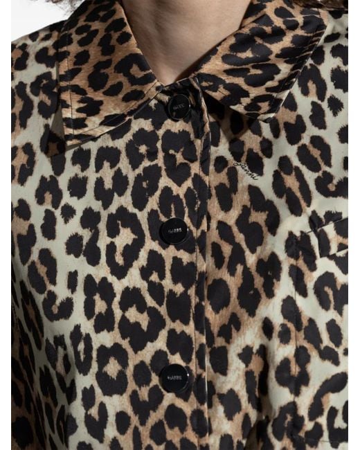 Ganni Black Leopard-Print Jacket