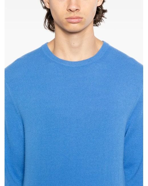N.Peal Cashmere Blue Oxford Sweater for men