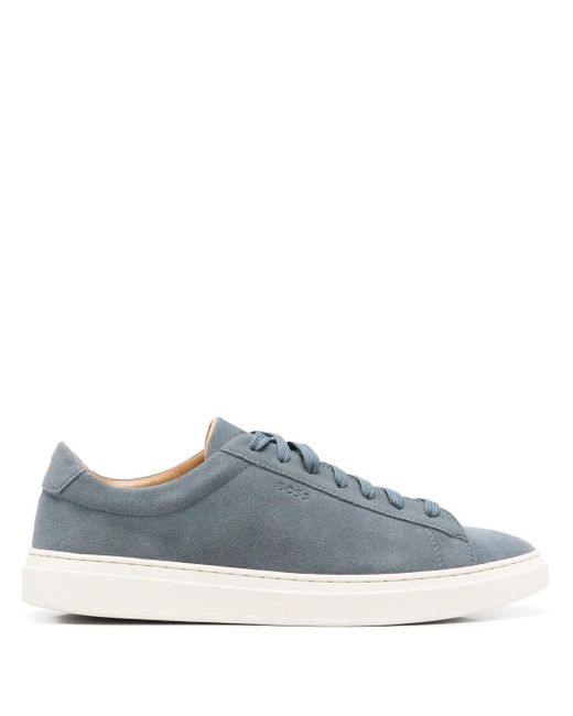 Boss Blue Suede Sneakers for men