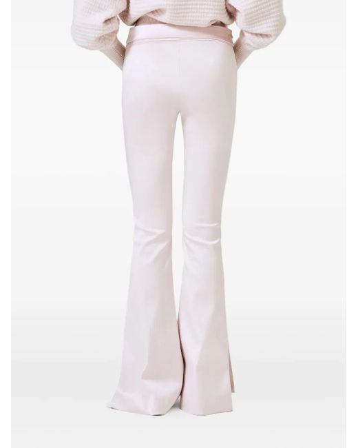 Sa Su Phi White Silk Blend Flared Trousers