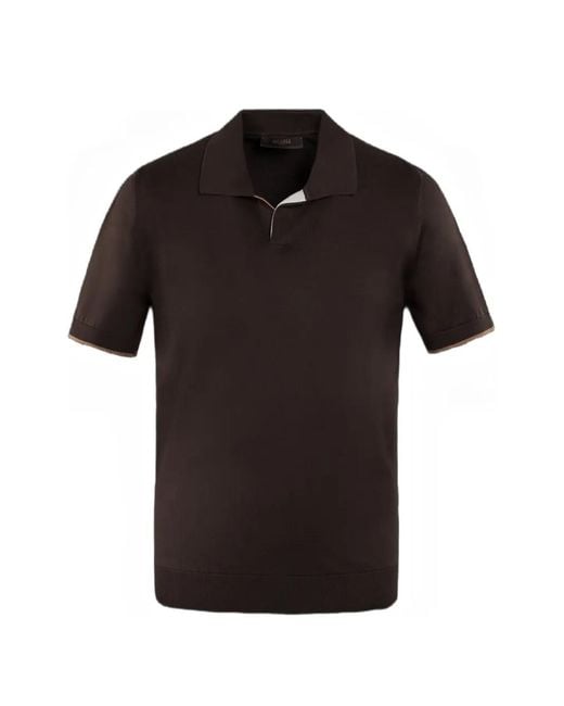 Moorer Black Polo Vernon-Lsp for men