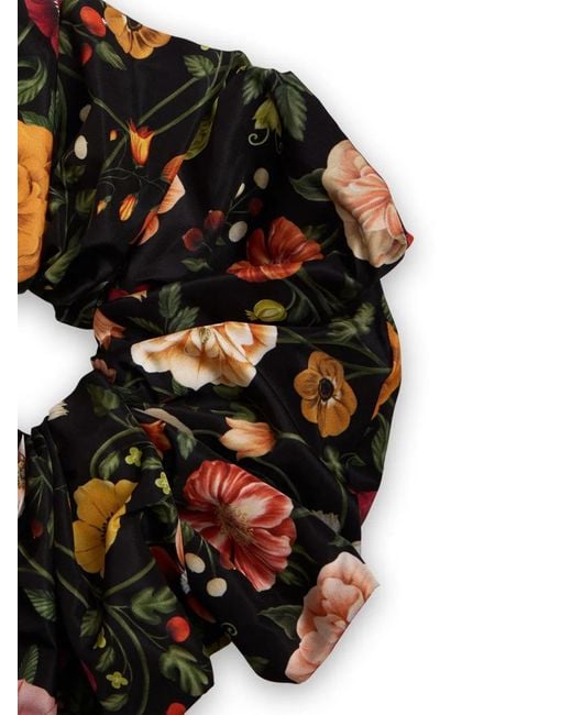 LaDoubleJ Black Giga Floral-Patterned Scrunchie