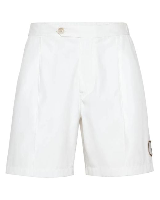 Brunello Cucinelli White Bermuda Shorts With Patch for men