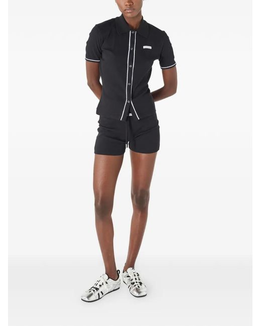 MARINE SERRE Black Short À Lien De Resserrage