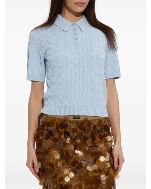 Gestuz Blue Polo En Maille Torsadée
