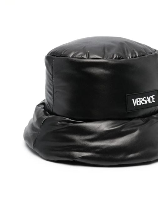 Versace Black Logo Padded Bucket Hat