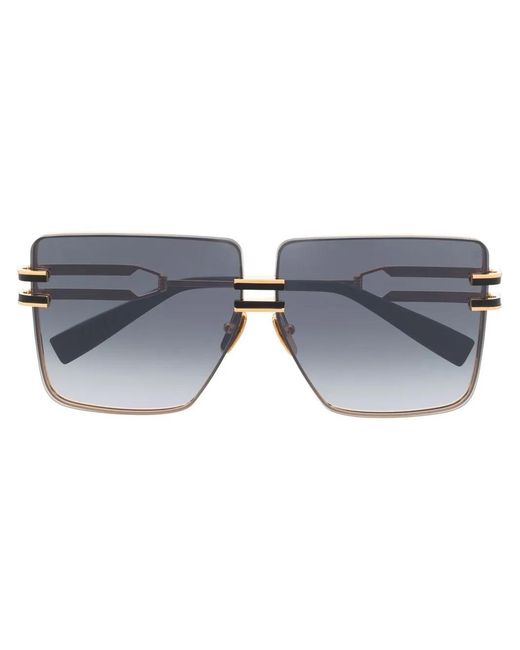 Balmain Blue Square-Frame Sunglasses