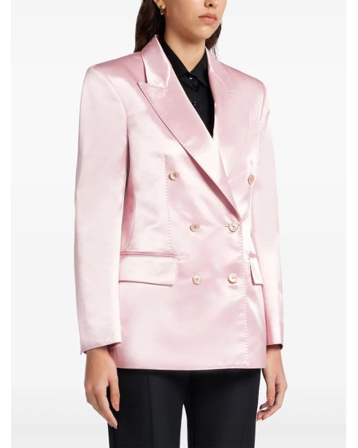 Tom Ford Pink Double-Breasted Satin Jacket