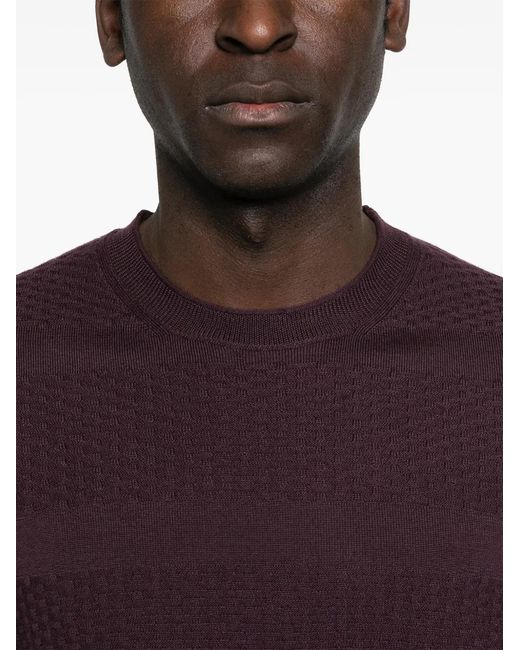 Corneliani Purple Textured Sweater for men