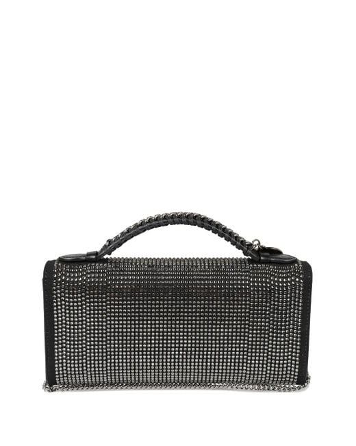 Stella McCartney Black Crystal-Embellished Chain-Handle Clutch