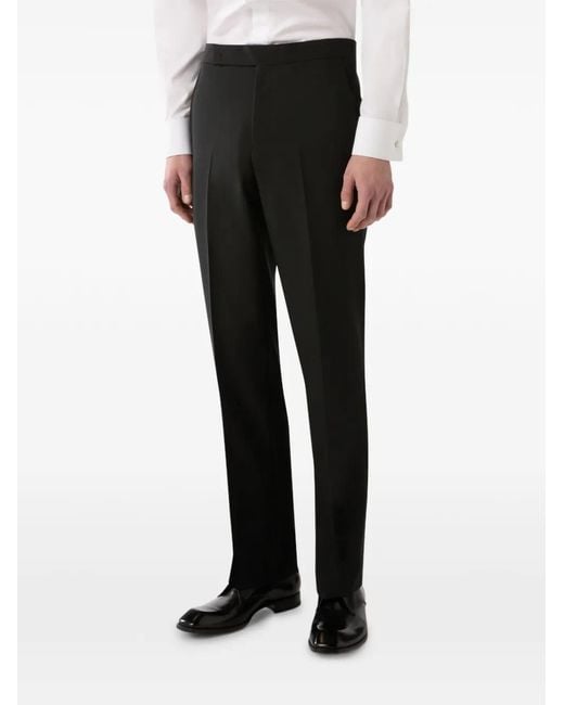 Lardini Black Flat-Front Wool-Mohair Trousers for men