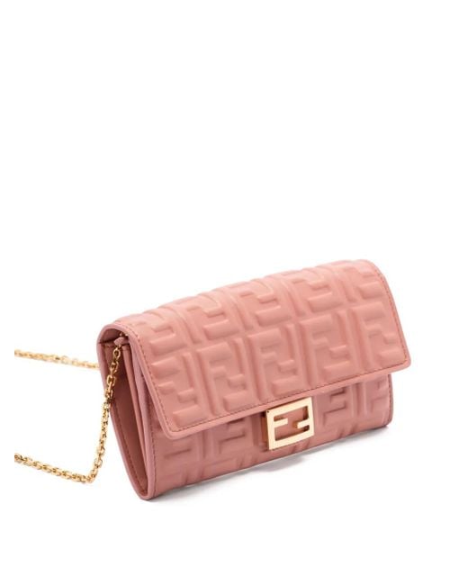 Fendi Pink Ff-Logo Quilted Mini Bag